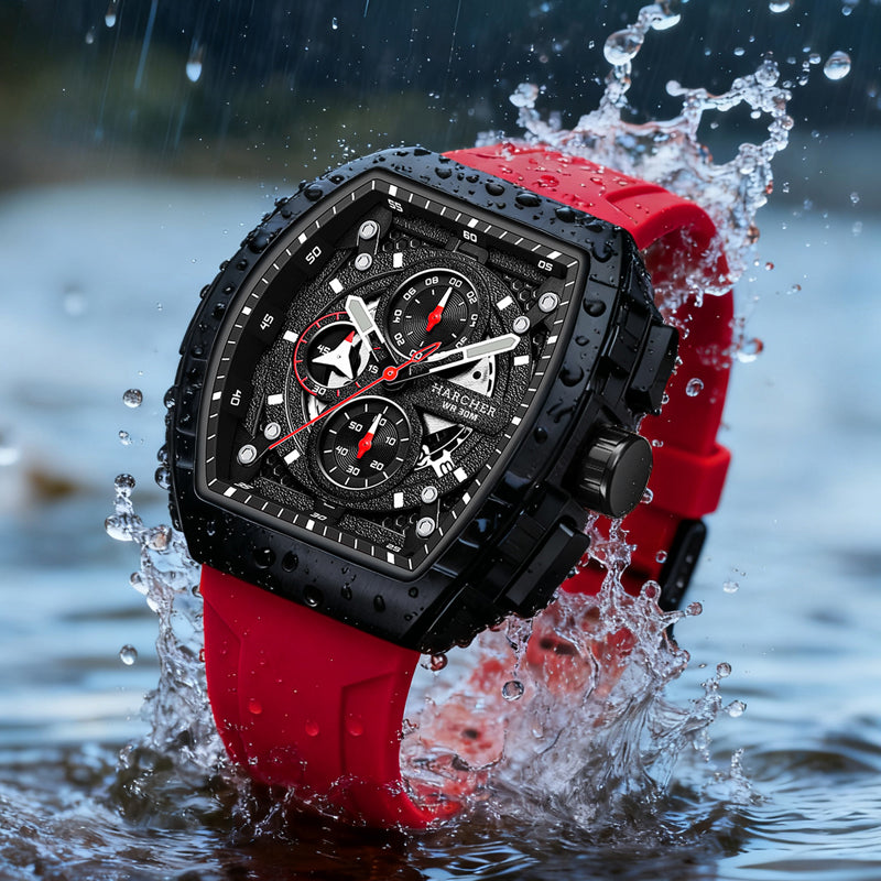 JOEFOX The Racer Chronograph — Side View — Tachymeter Bezel — Multi-Function Sub-Dials