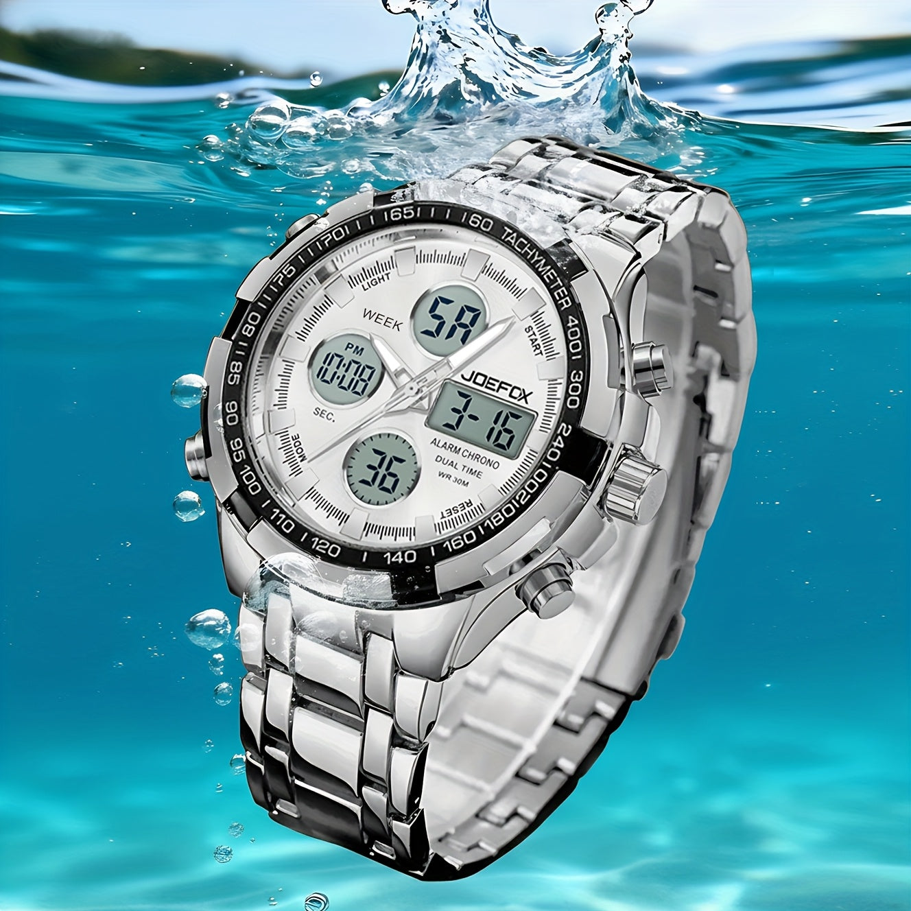 JOEFOX The Guardian Stainless Steel Watch — Silver White Dial — Professional Watch for Men