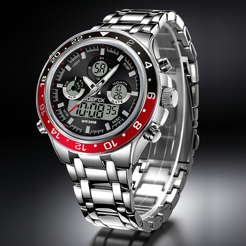 JOEFOX The Navigator Sport Watch — Red Bezel — Sporty Chronograph Watch