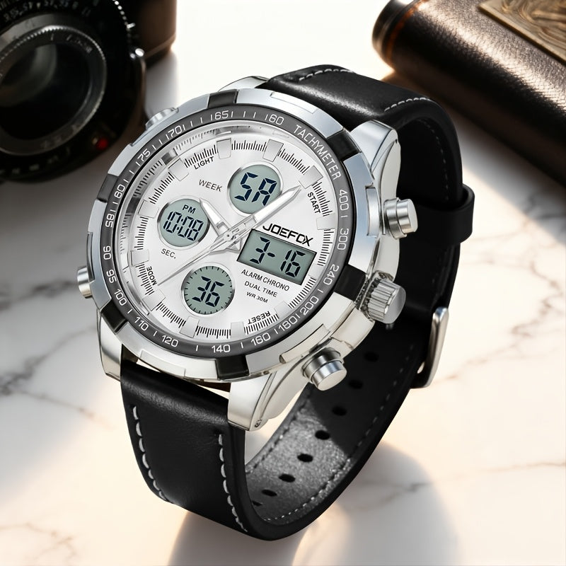 JOEFOX The Classic Minimalist Watch — Side Profile — Genuine Leather Strap Detail 